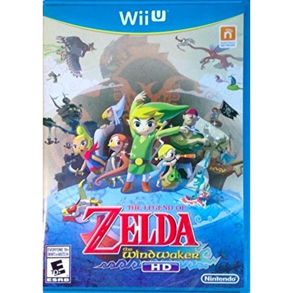 Nintendo The Legend of Zelda The Wind Waker HD Wii U game case front view showing Link sailing on the King of Red Lions