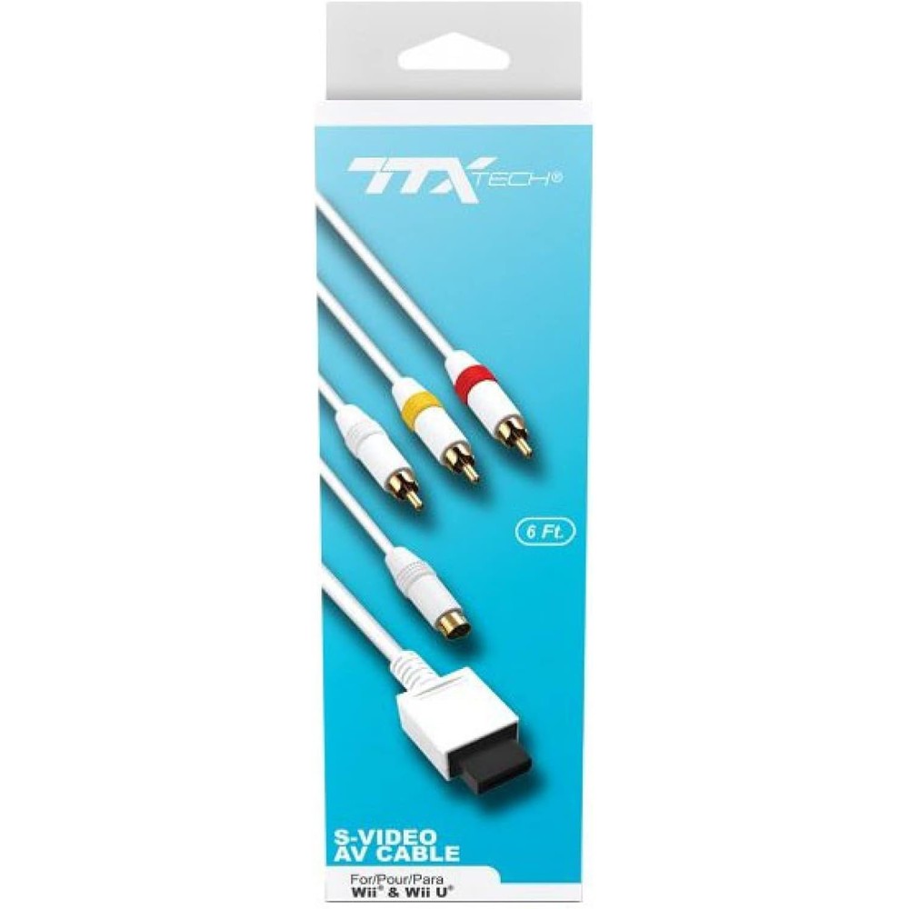 TTX Tech Wii and Wii U S-Video AV Cable front view premium gaming accessory