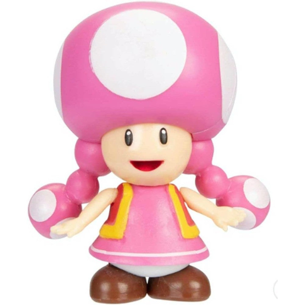 Super Mario World of Nintendo Toadette figure front view in packaging.