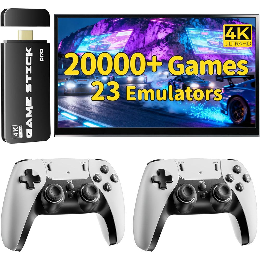 Fchozy 2025 Retro Gaming Console 4K HDMI stick with wireless controllers