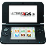 Nintendo 3DS XL handheld gaming console in black front view