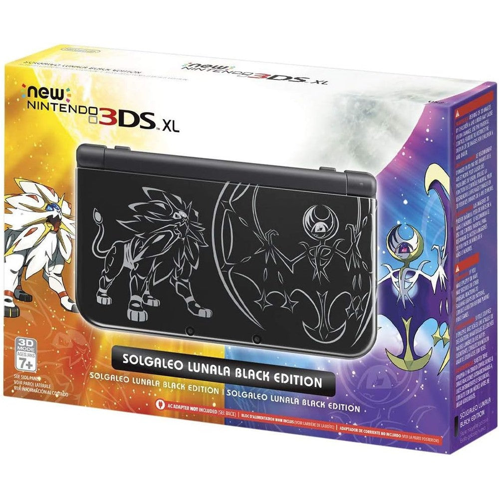 Nintendo New 3DS XL Solgaleo Lunala Black Edition front view console