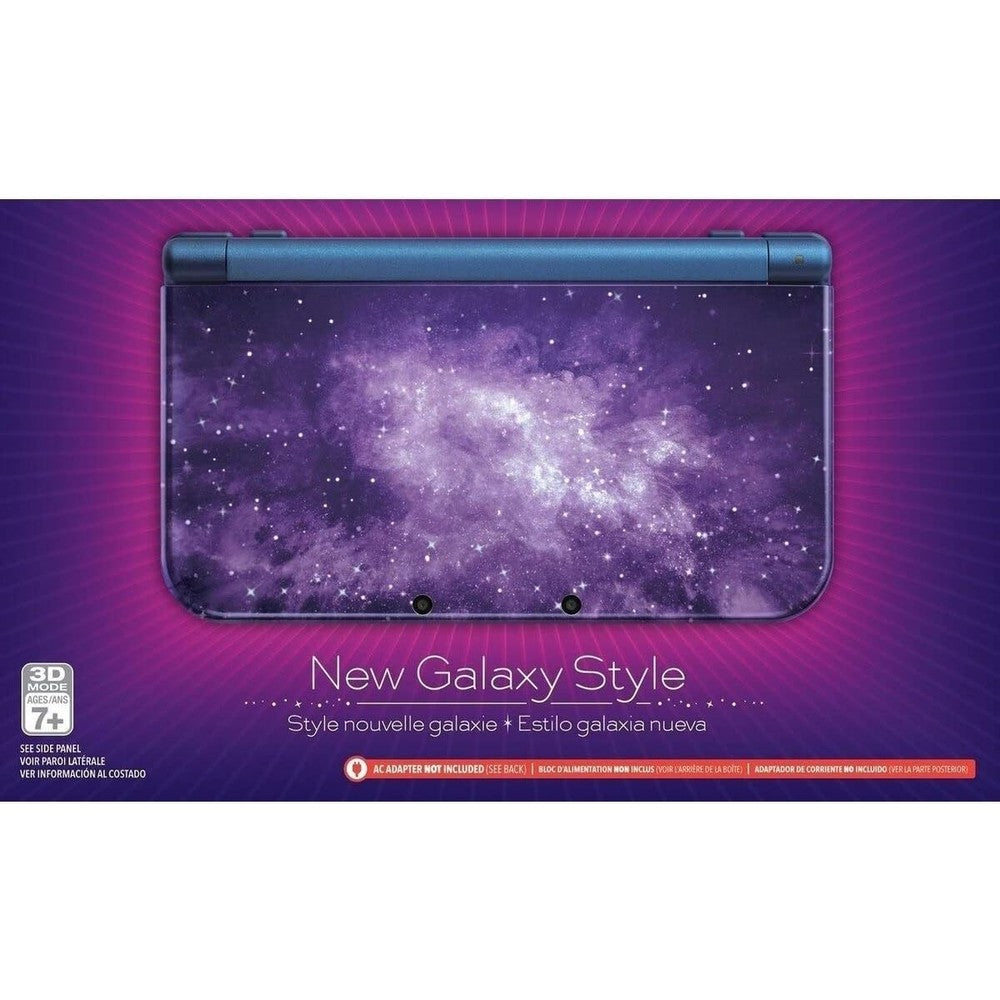 Nintendo New 3DS XL Galaxy Style console showing the purple nebula design front view
