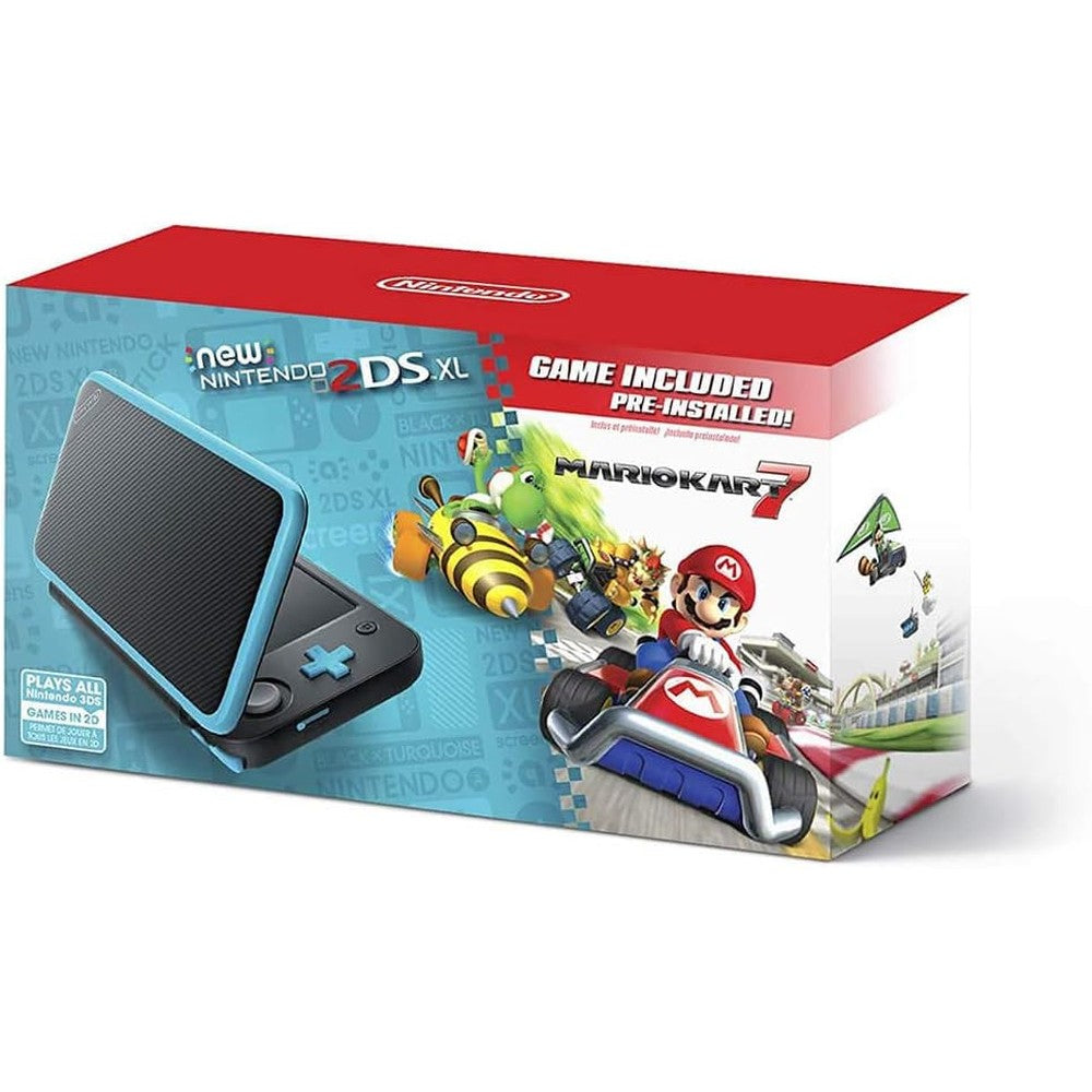 Nintendo New 2DS XL Black Turquoise handheld console front view