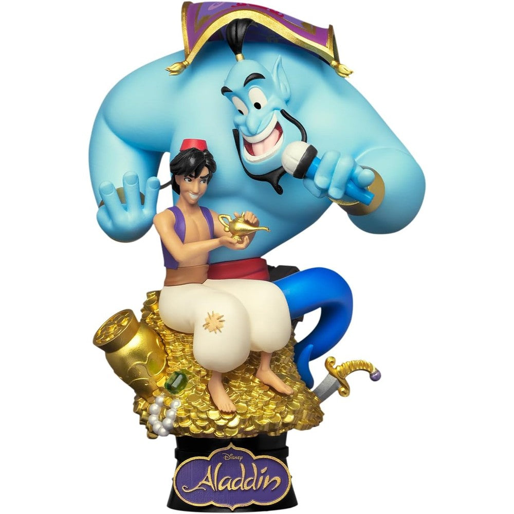 Beast Kingdom Disney Classics Aladdin DS-075 D-Stage Statue front view showing Aladdin on treasure pile.