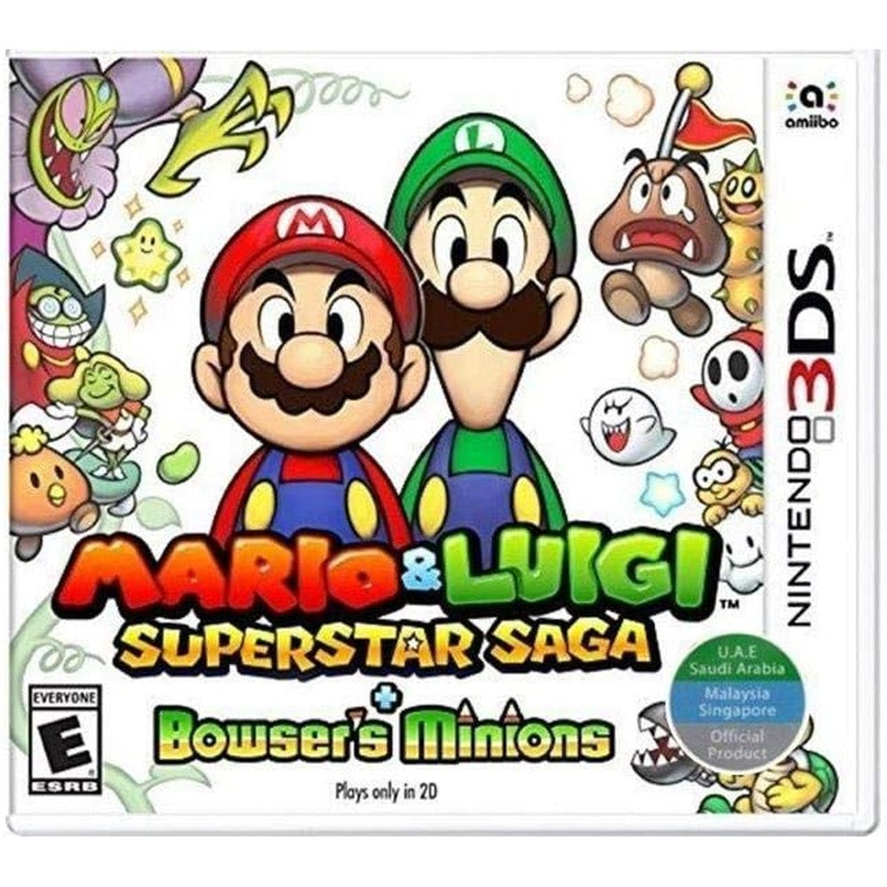 Lunriwis Mario and Luigi Superstar Saga Nintendo 3DS game cartridge front view authentic USA import.