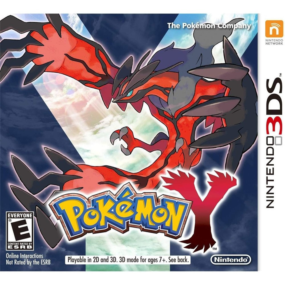 Nintendo Pokémon Y 3DS video game front cover featuring legendary Yveltal