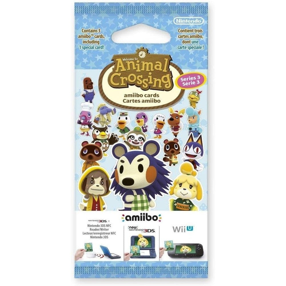 Nintendo Animal Crossing Amiibo Cards Series 3 Pack front view showing authentic character artwork.