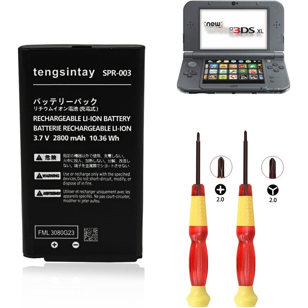 Tengsintay SPR-003 replacement battery for Nintendo 3DS XL front view