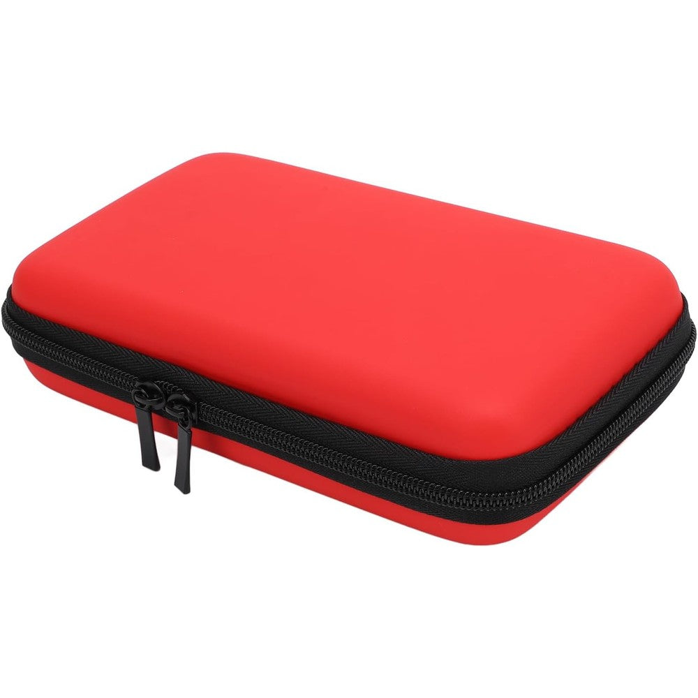 Pomya Nintendo 2DS XL carrying case front view showing vibrant red hard protective shell