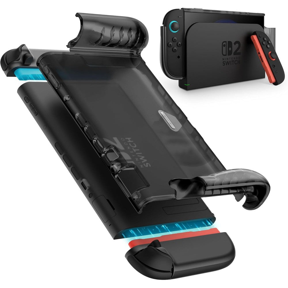i-Blason Nintendo Switch 2 protective hard case in matte black showing the front view of the console cover.