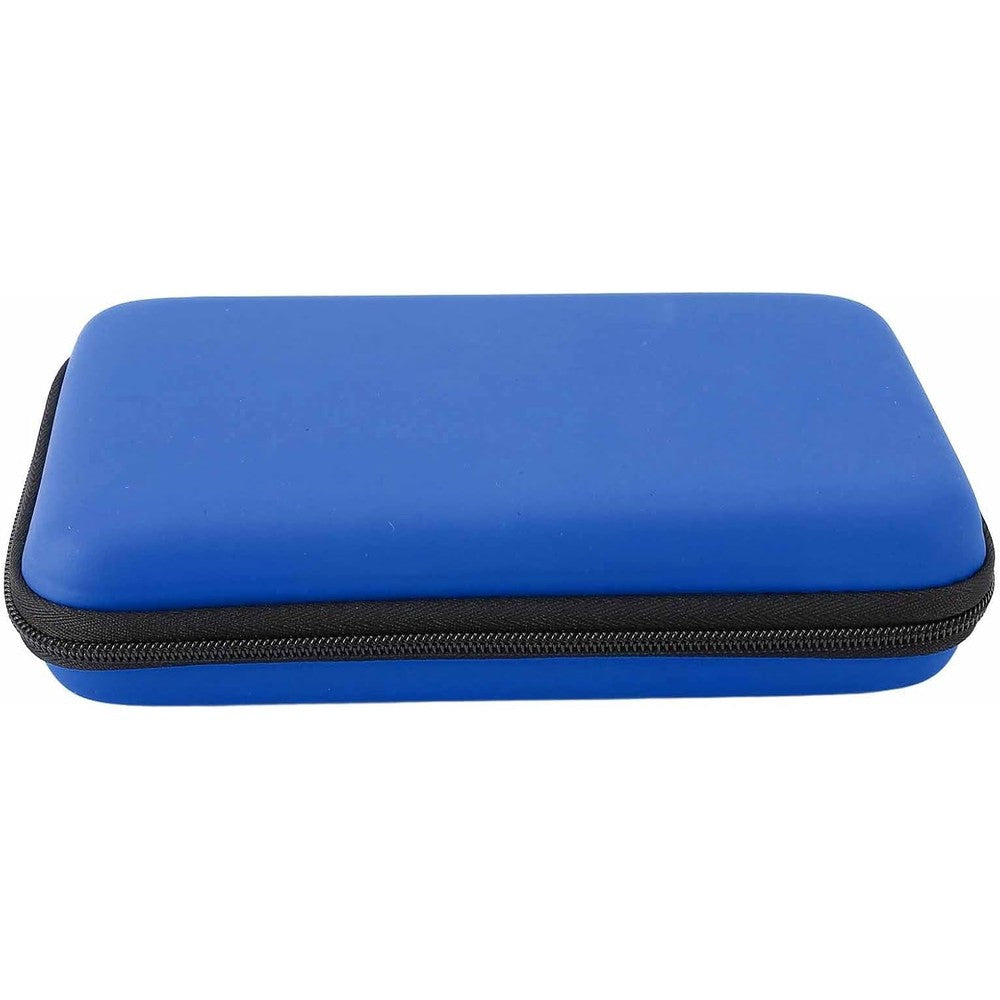 EBTOOLS 3DS XL protective carrying case in blue color showcasing the hard shell exterior front view.