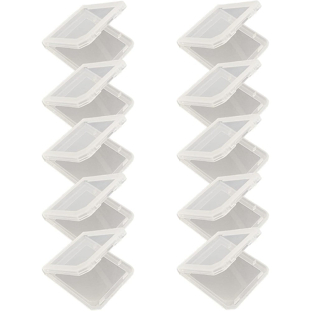 ZLY ten piece game cartridge case front view showing transparent single storage design