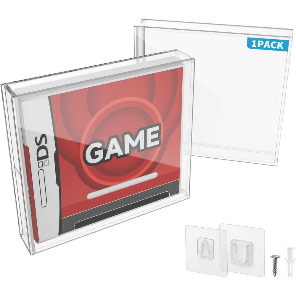CaSZLUTION video game box protector case front view displaying clear acrylic construction