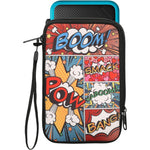 Kwmobile carrying case for Nintendo 3DS XL front view showing comic book symbols design.