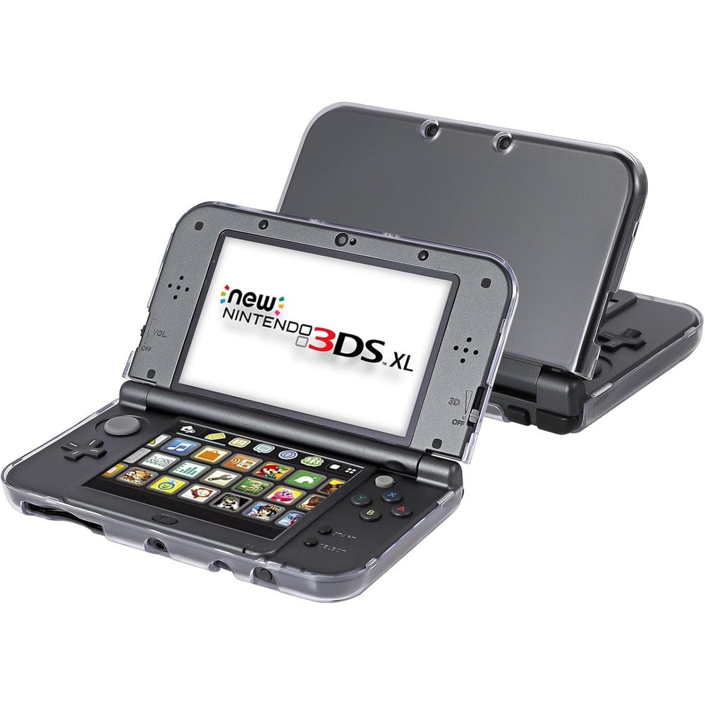 VSEER New 3DS XL Clear Case front view showing transparent protective crystal shell over the handheld console.