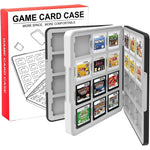 QUBAMG 3DS Game Case front view showing the sleek black hard shell exterior with secure magnetic closure system.