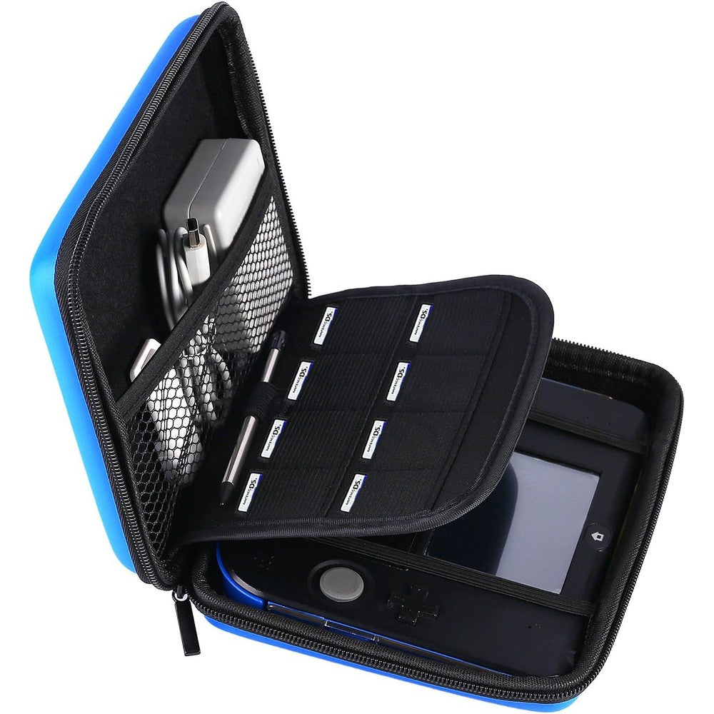 Akwox carrying case for Nintendo 2DS blue front view