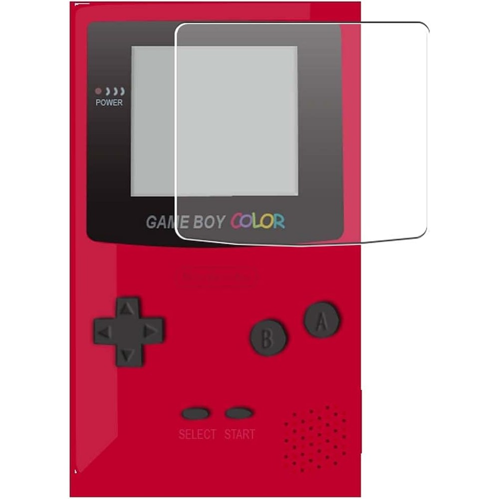 Puccy screen protector film for Gameboy Color front view showing precise screen dimensions.