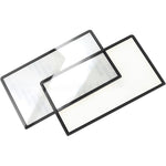 Haoyull replacement top screen lens cover front view showing clear plastic glass material for Nintendo console repair.