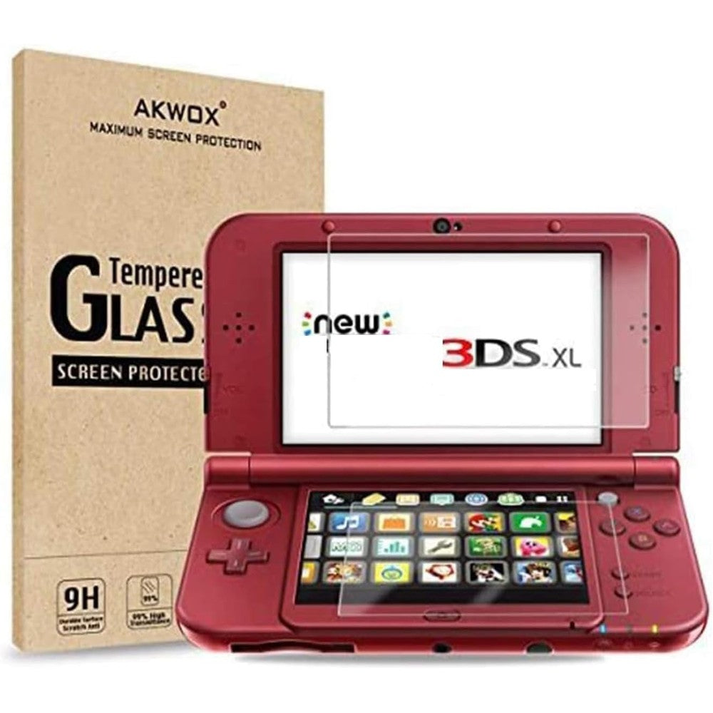 Akwox 2 in 1 tempered glass screen protector for Nintendo 3DS XL
