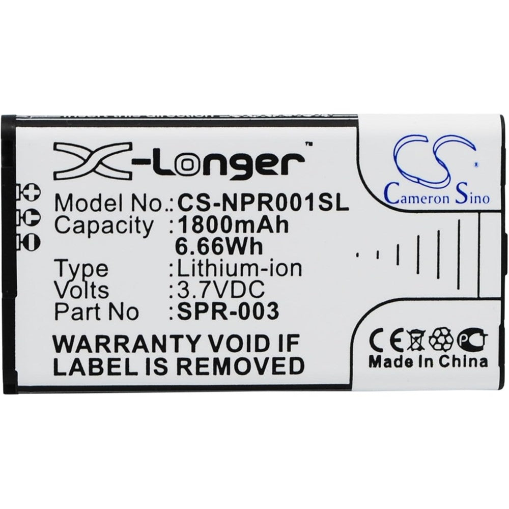Cameron Sino replacement battery front view showing 1800mAh specifications label