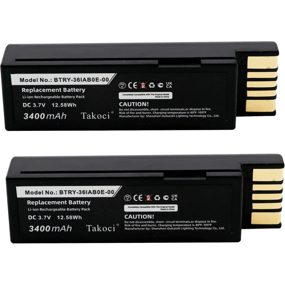 OERIIHIY replacement battery for Zebra scanners front view showing terminal connectors.