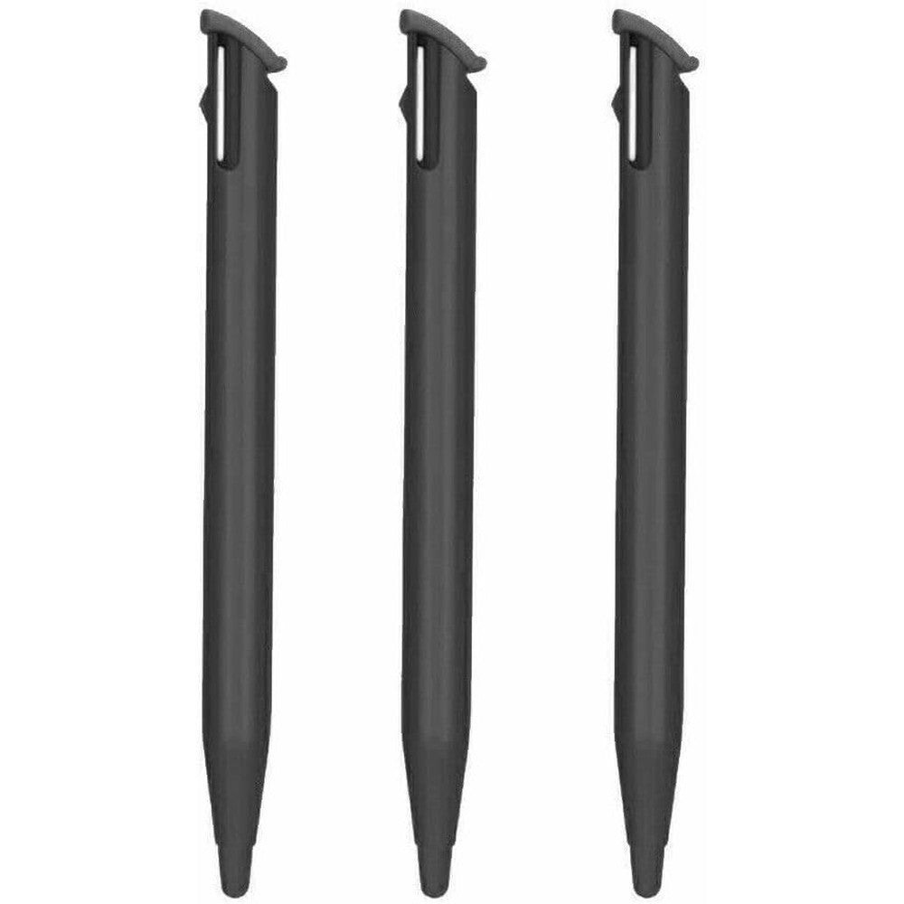 Tolxh Pack of 3 Black Stylus replacement pens front view showcasing the console slot design.
