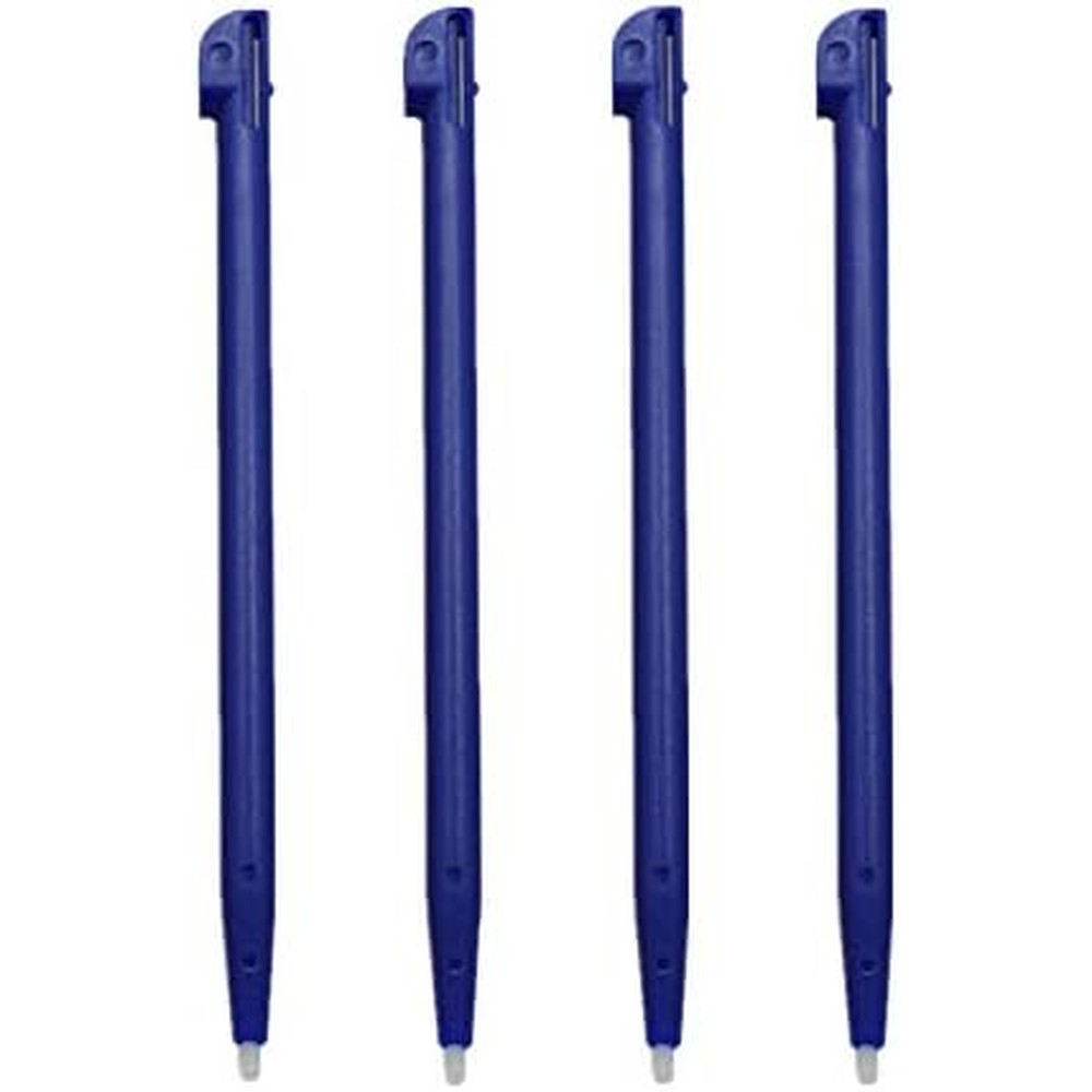 NSLikey replacement plastic stylus pen four piece pack in blue color showing front view for Nintendo 2DS console accessories