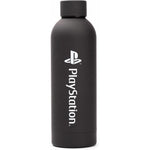 PlayStation gamer stainless steel water bottle front view