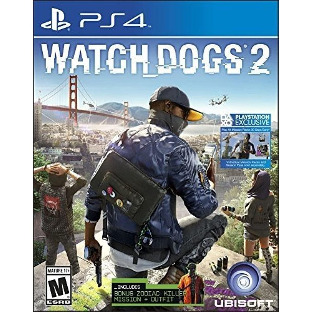 Ubisoft Watch Dogs 2 PlayStation 4 game front cover art.