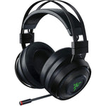 Razer Nari Ultimate wireless gaming headset front view showing the plush cooling gel ear cushions and sleek black frame