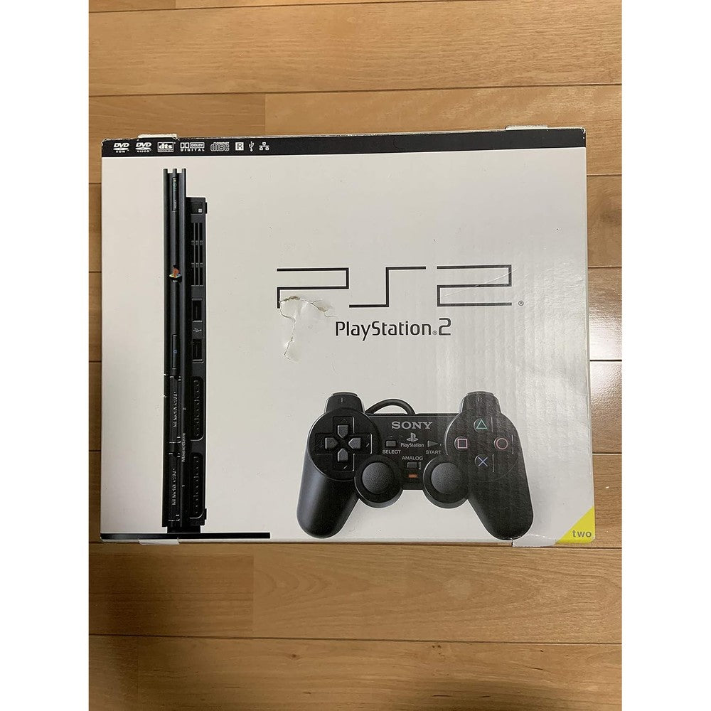 SIE PlayStation 2 SCPH-70000 Charcoal Black Slimline Console front view