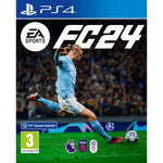 Electronic Arts EA Sports FC 24 PlayStation 4 front view cover featuring Erling Haaland volleying a football.