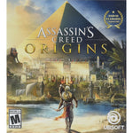 Ubisoft Assassin's Creed Origins PlayStation 4 Standard Edition retail box front view showing protagonist Bayek of Siwa overlooking Egypt.