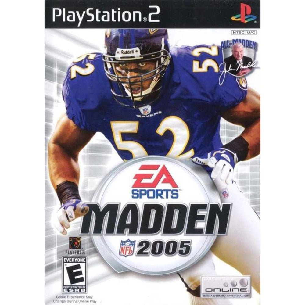 EA SPORTS Madden NFL 2005 PlayStation 2 front view authentic imported retro video game