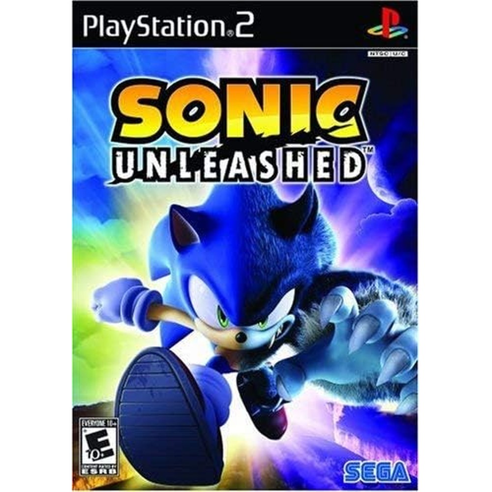 SEGA Sonic Unleashed PlayStation 2 Renewed retro action game front cover artwork