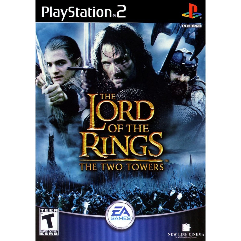 Electronic Arts Lord of the Rings The Two Towers PS2 renewed video game front cover view