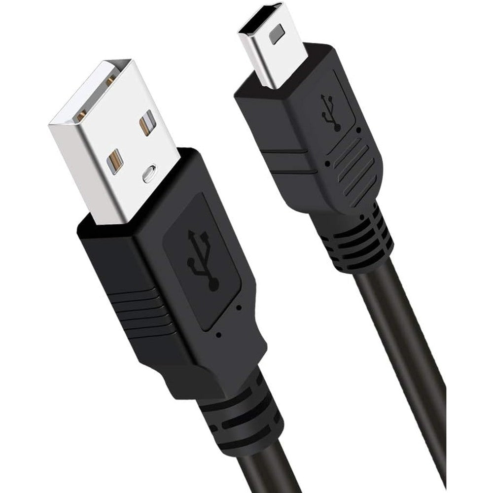 SCOVEE 10 foot Mini USB charging cable for PlayStation 3 controller front view showing stainless steel connectors