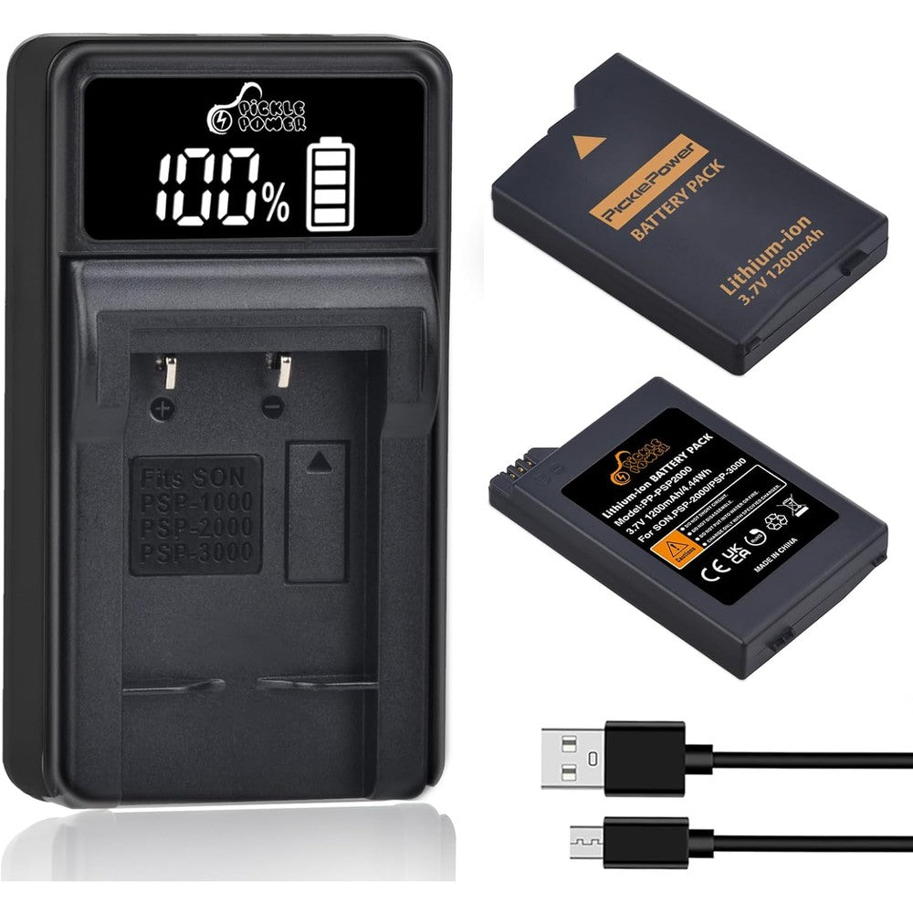 Pickle Power PSP 3001 replacement battery and electronic smart charging dock front view layout
