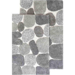 Chesapeake Merchandising Pebbles 2 piece bath rug set front view in textured grey cotton