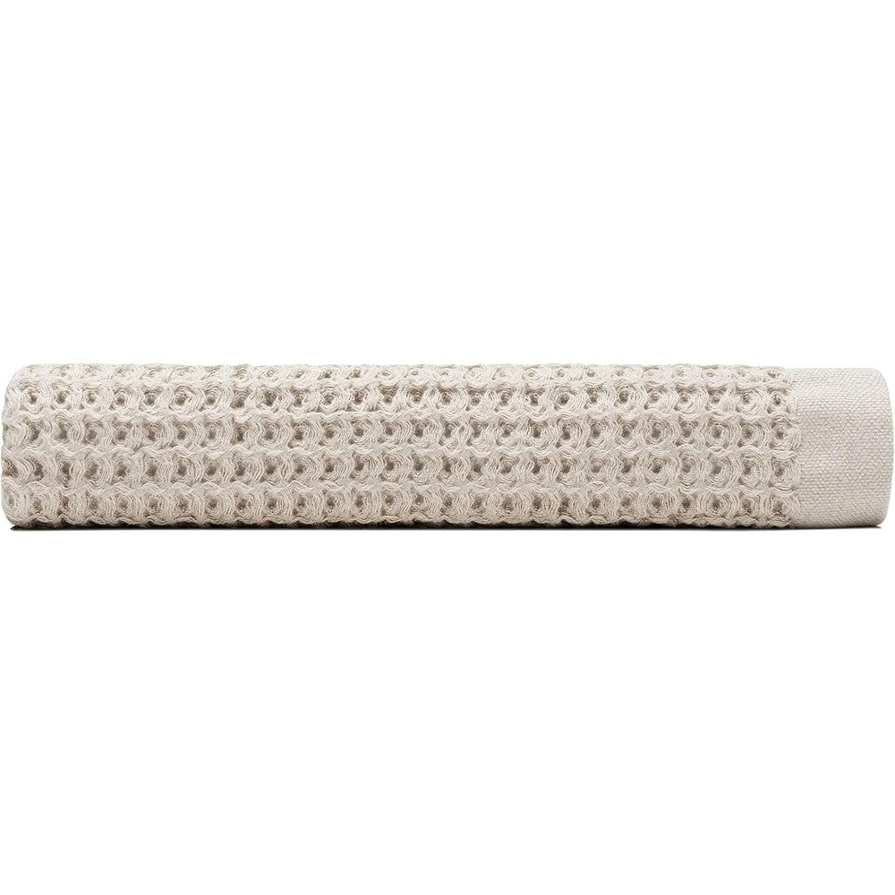 Onsen Supima Waffle Bath Sheet in Oatmeal color folded
