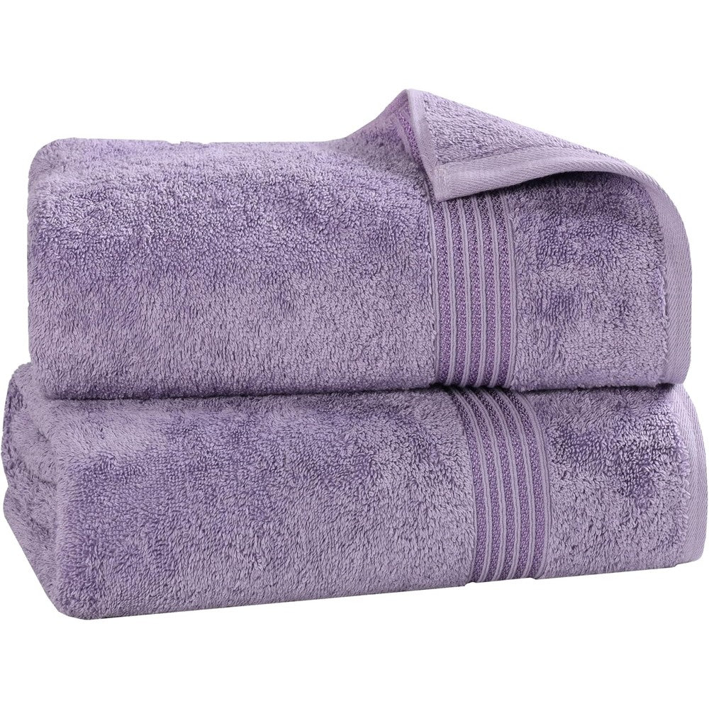 Superior Egyptian Cotton 2-Piece Bath Sheet Set in Royal Purple front view