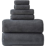 Akzpe oversized charcoal grey microfiber bath sheet set front view
