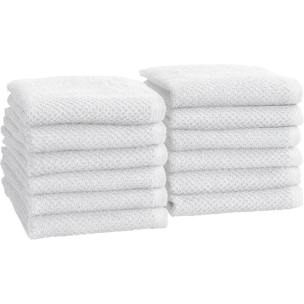 Great Bay Home 12 pack cotton washcloths in optic white