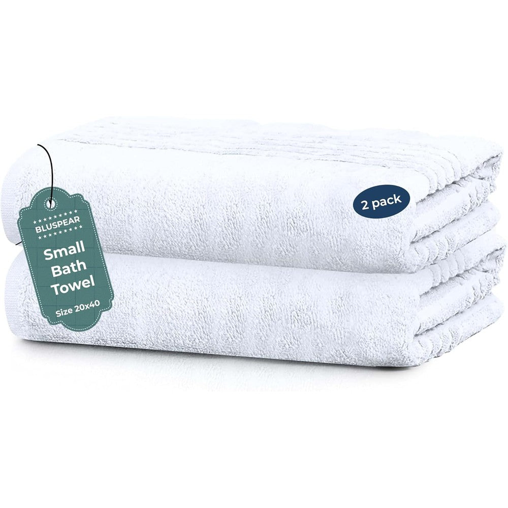 Bluspear 20x40 white bath towel set front view