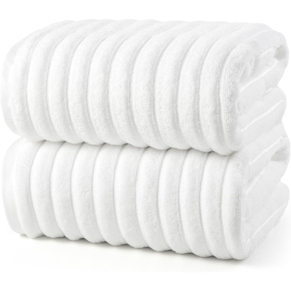 Redkiss 2 pack large bath towels white front view