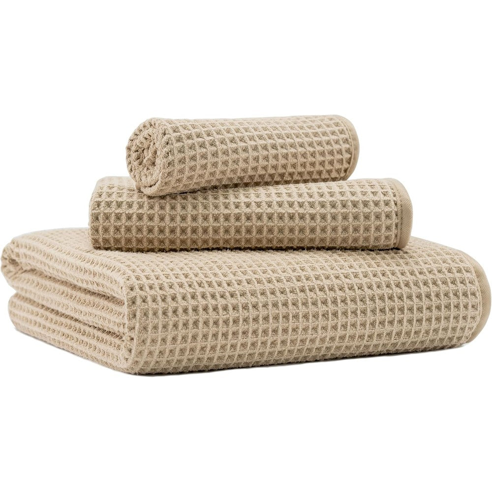 Microfi microfiber waffle bath towel set 3 piece front view