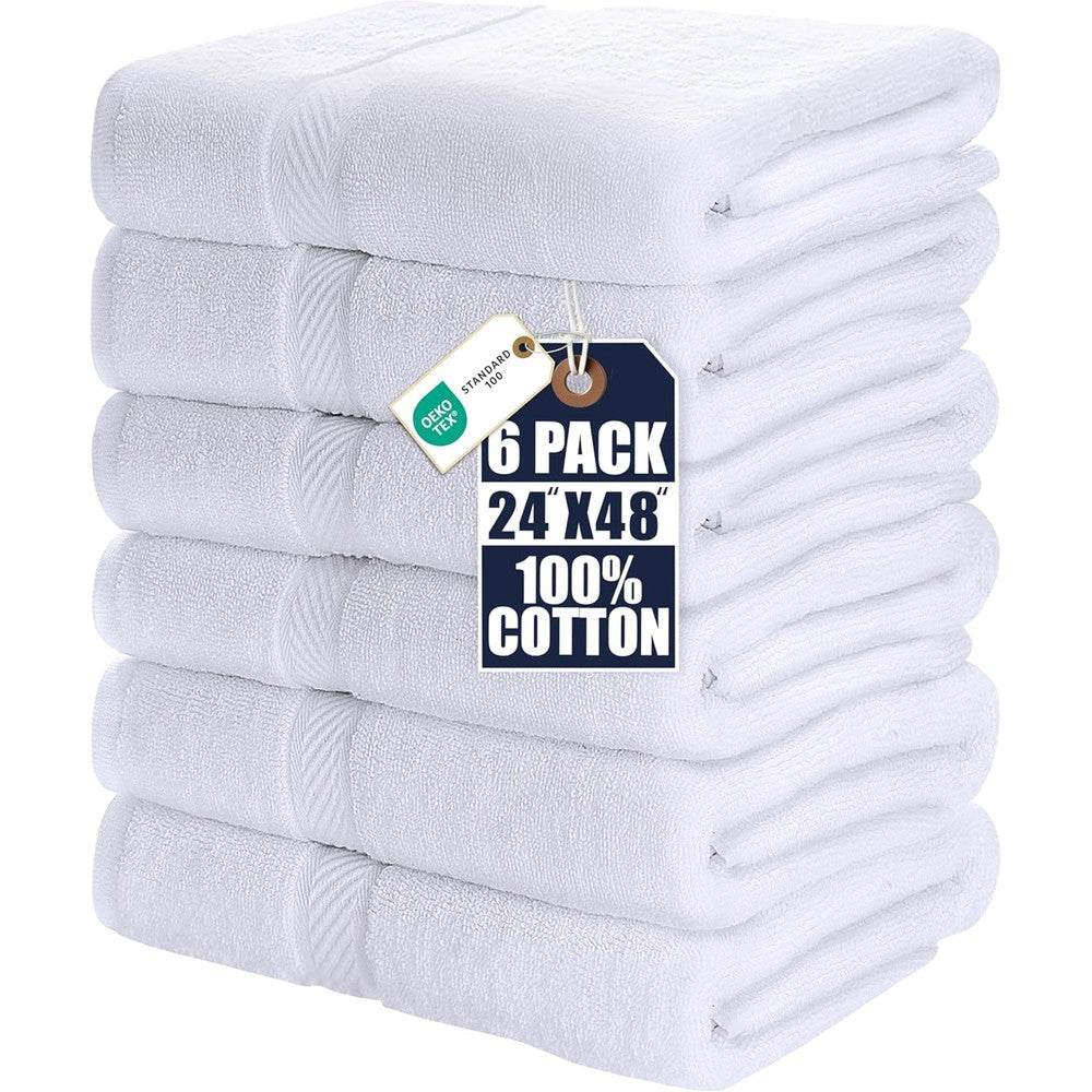 Utopia Towels 6 pack medium bath towel set front view