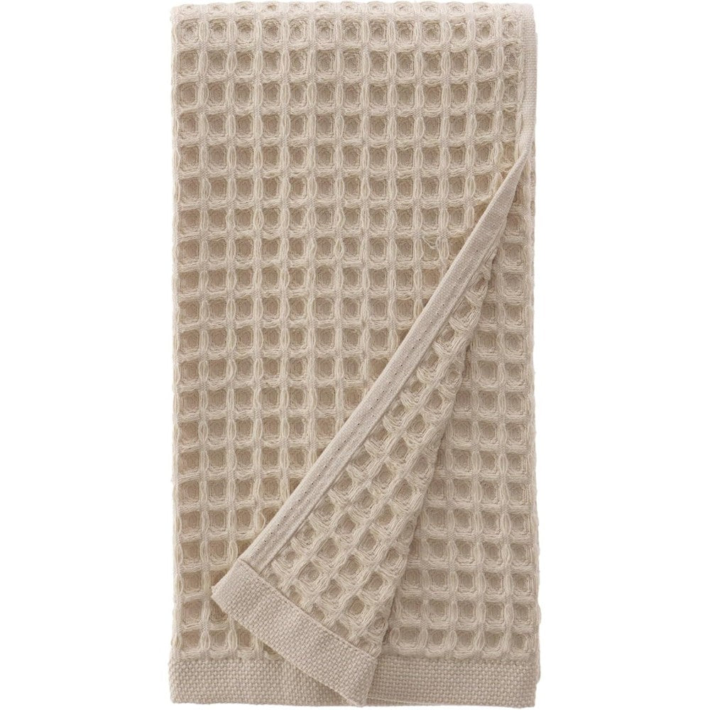 Sea me at home Waffle Hand Towel in beige showing the front view premium texture.